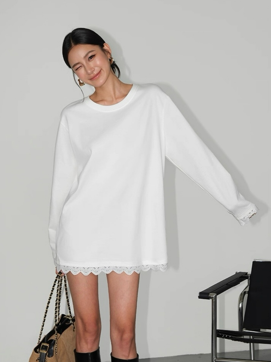Abigail Lacey Trim Oversized Tee