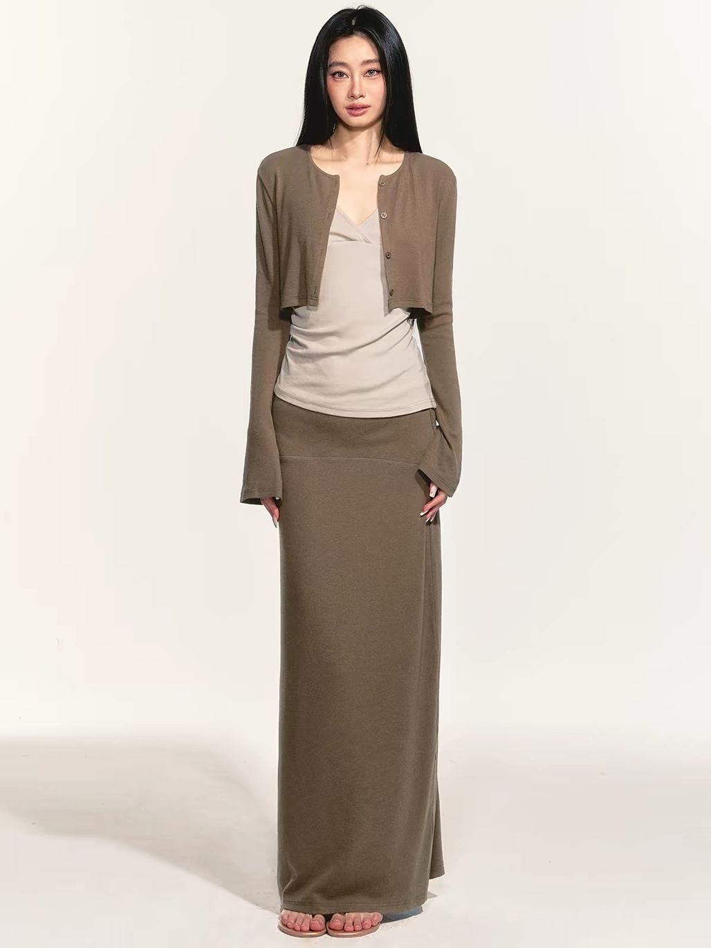 Graca Soft Knit Three-Piece Holiday Set (Sold Seperately-Camisole, Cardigan, Maxi Skirt)