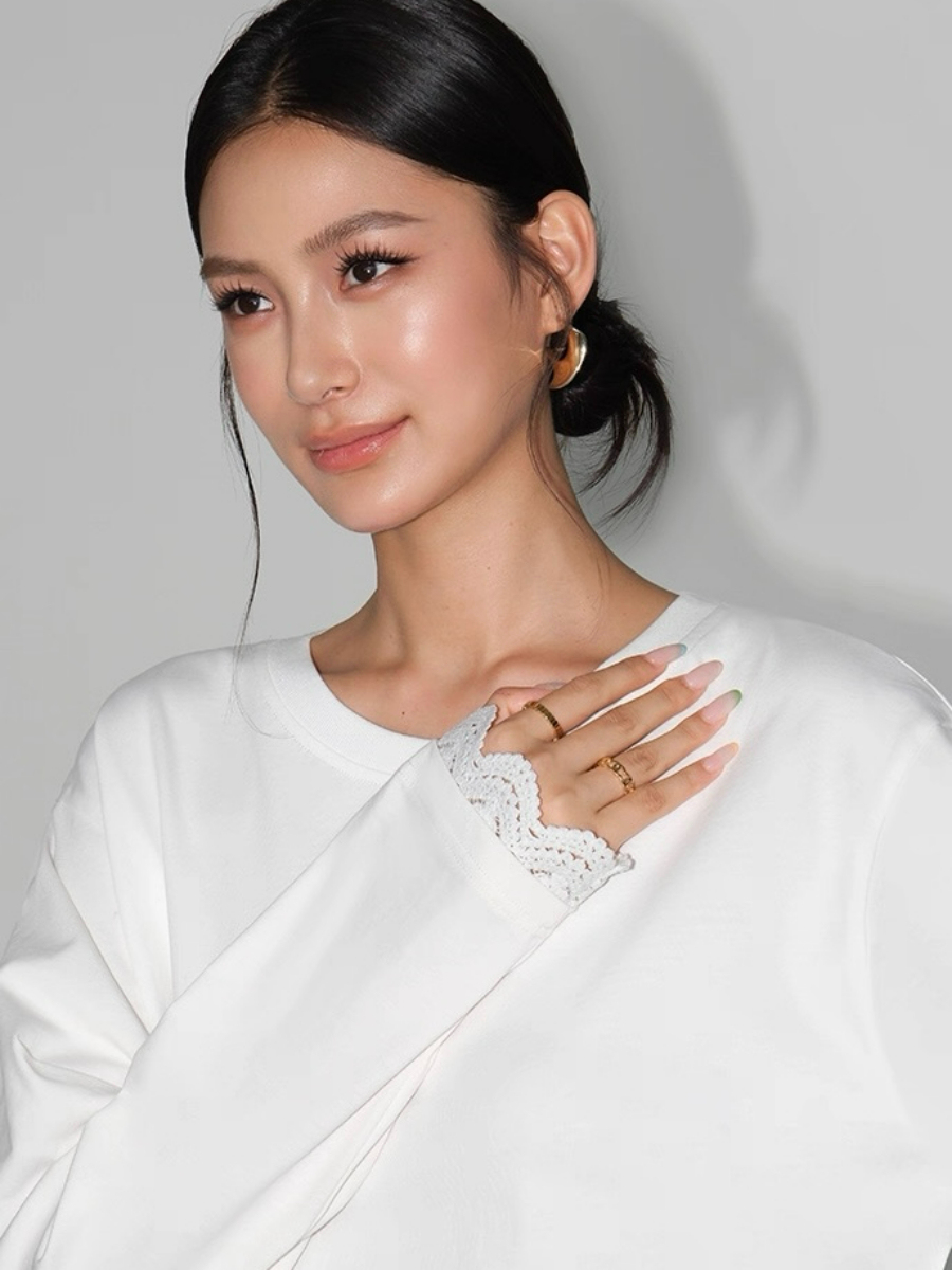 Abigail Lacey Trim Oversized Tee