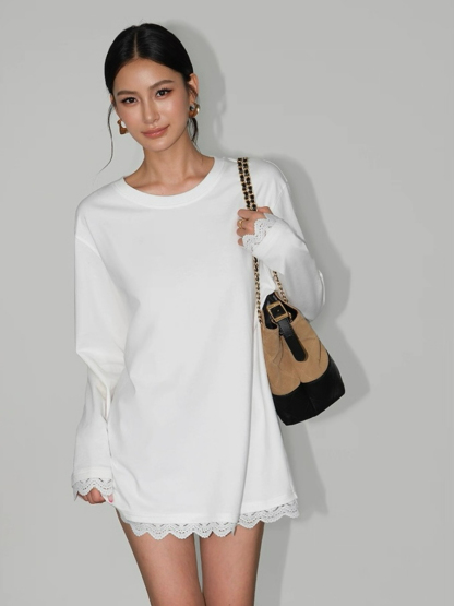 Abigail Lacey Trim Oversized Tee
