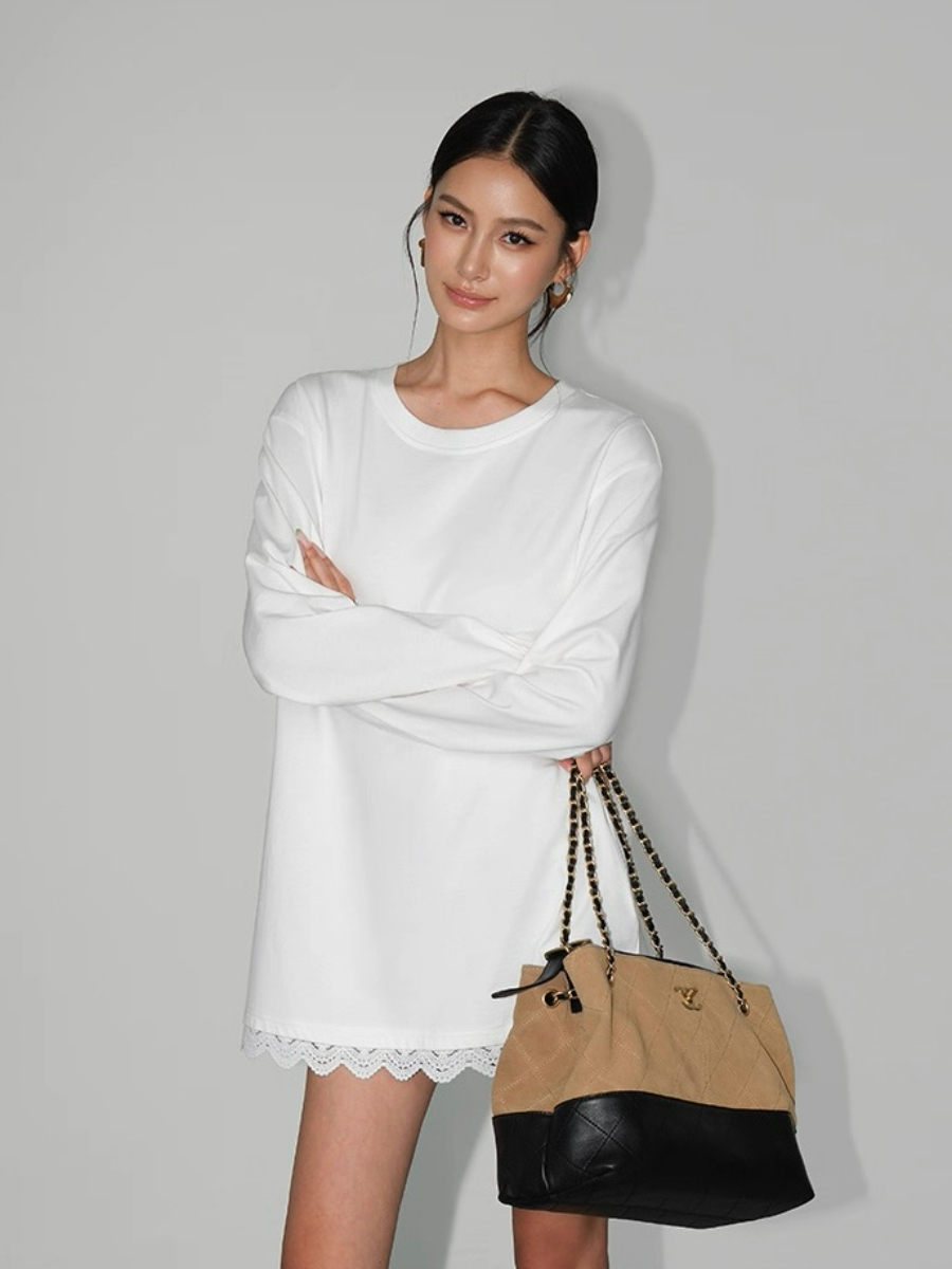 Abigail Lacey Trim Oversized Tee