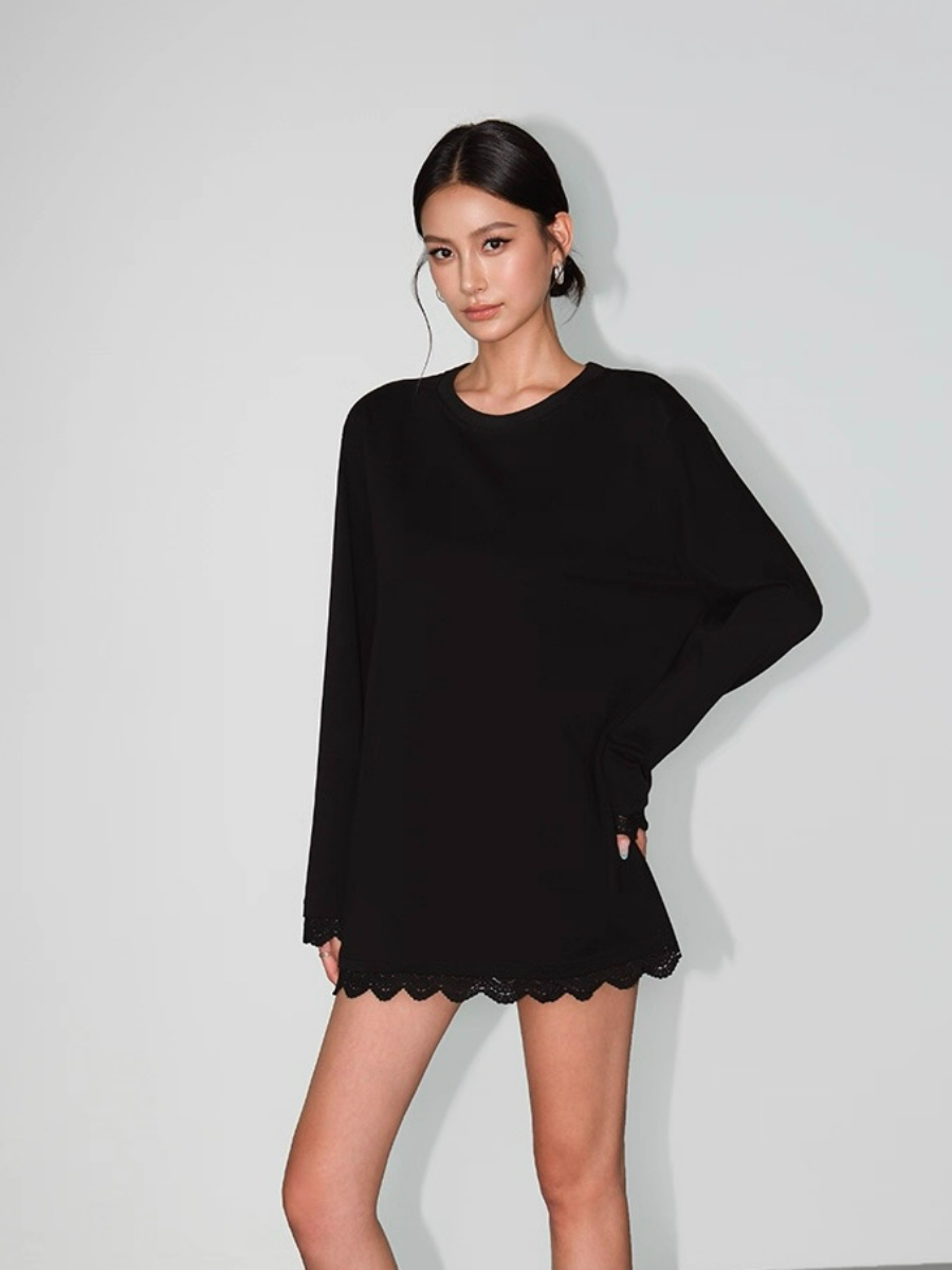 Abigail Lacey Trim Oversized Tee
