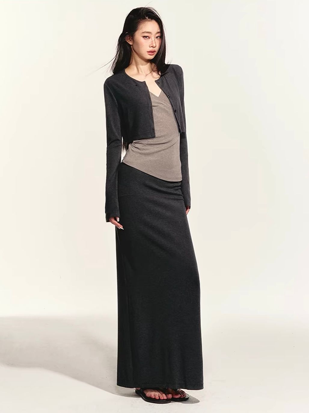 Graca Soft Knit Three-Piece Holiday Set (Sold Seperately-Camisole, Cardigan, Maxi Skirt)