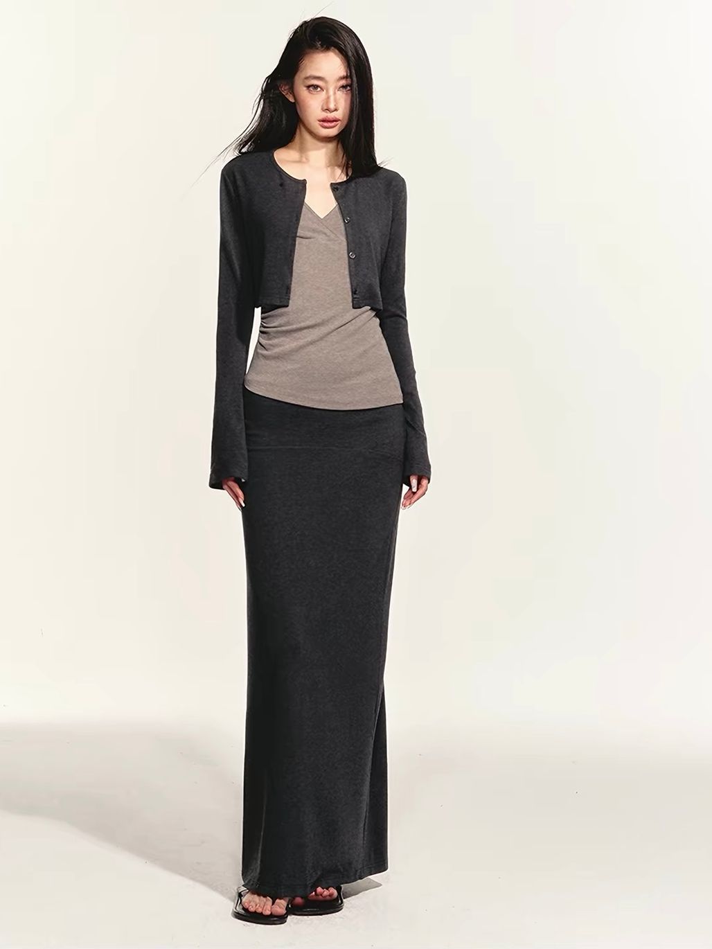 Graca Soft Knit Three-Piece Holiday Set (Sold Seperately-Camisole, Cardigan, Maxi Skirt)