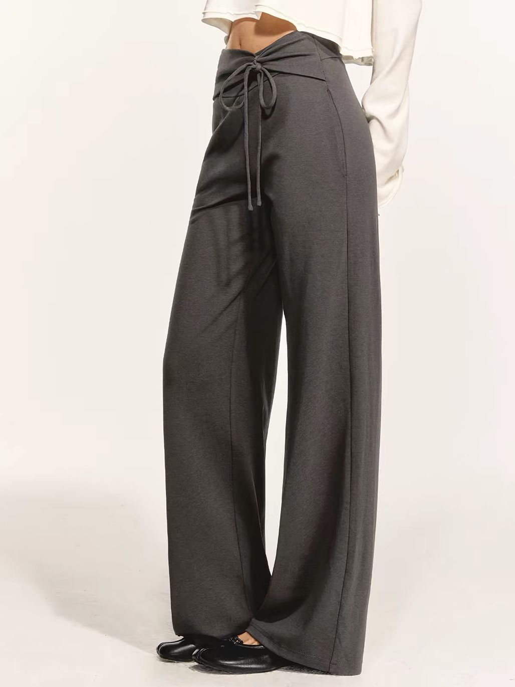 Giang Tie-Front Foldover-Waist Pants