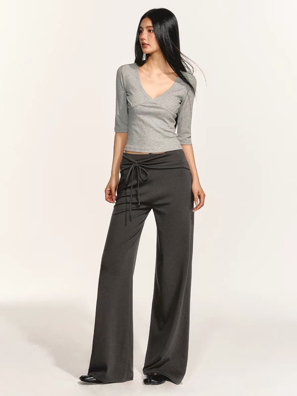 Giang Tie-Front Foldover-Waist Pants