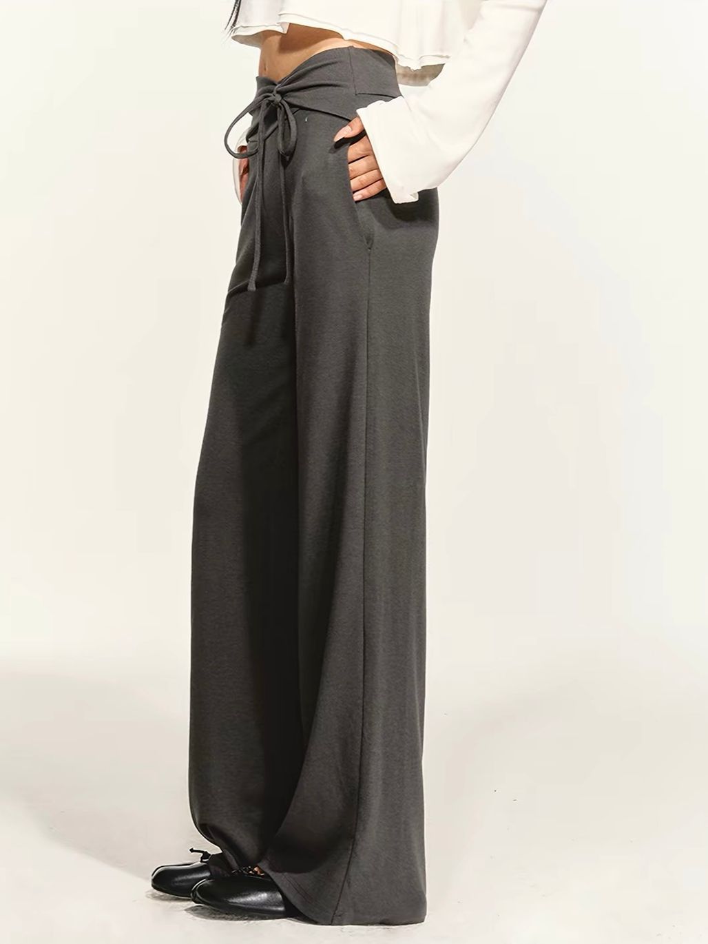 Giang Tie-Front Foldover-Waist Pants