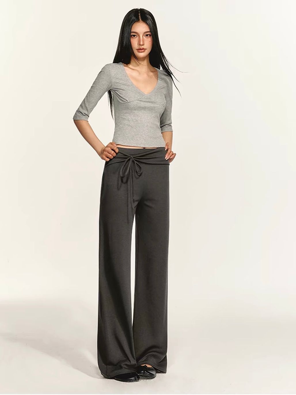Giang Tie-Front Foldover-Waist Pants