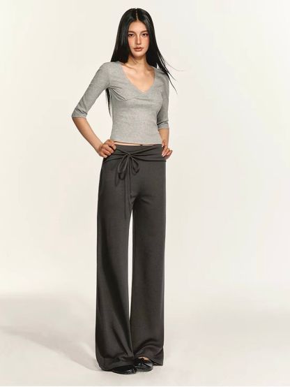 Giang Tie-Front Foldover-Waist Pants