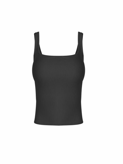 Gadar Essential Rib-Knit Padded Tank Top