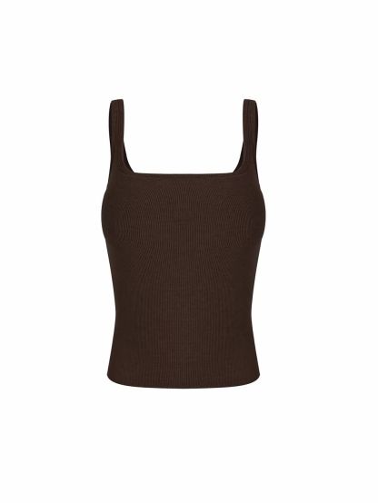 Gadar Essential Rib-Knit Padded Tank Top