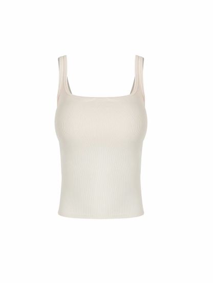 Gadar Essential Rib-Knit Padded Tank Top