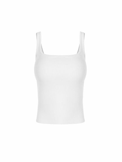 Gadar Essential Rib-Knit Padded Tank Top
