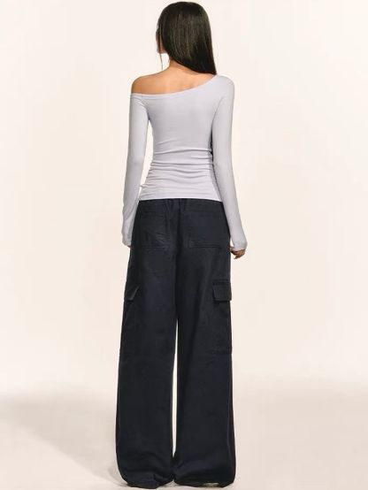 Gwinyth Off-Shoulder Henley Fitted Top
