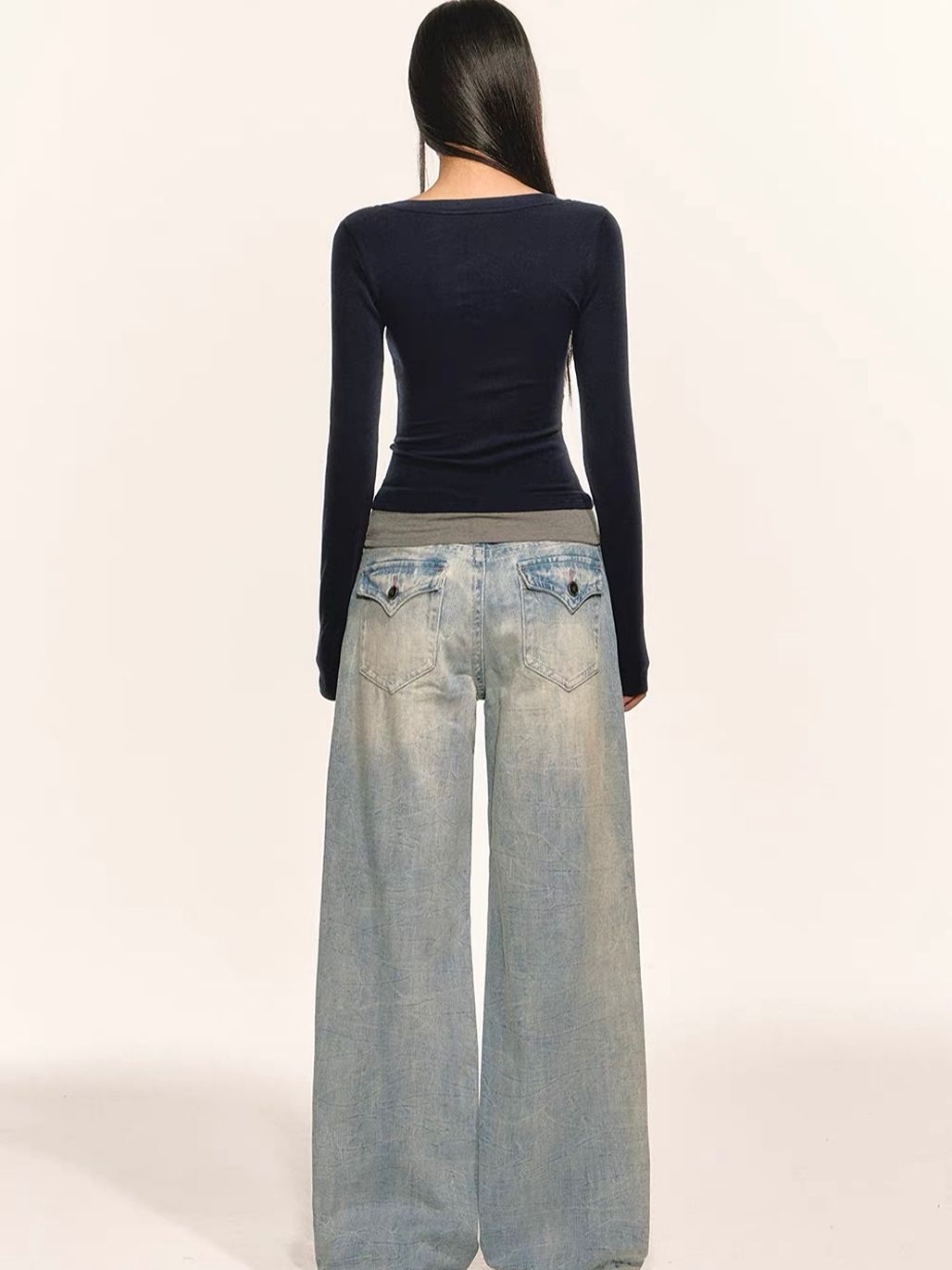 Germayn Contrast Layered-Look Henley Fitted Top 