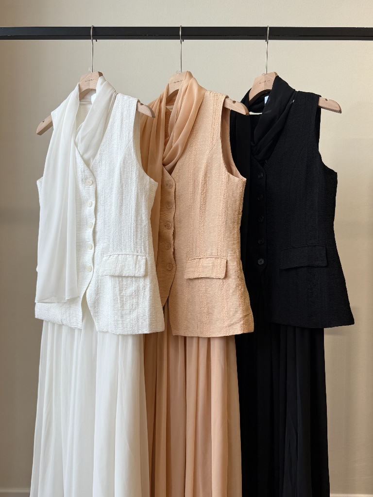 Arabelle Textured Verst & Chiffon Skirt Set