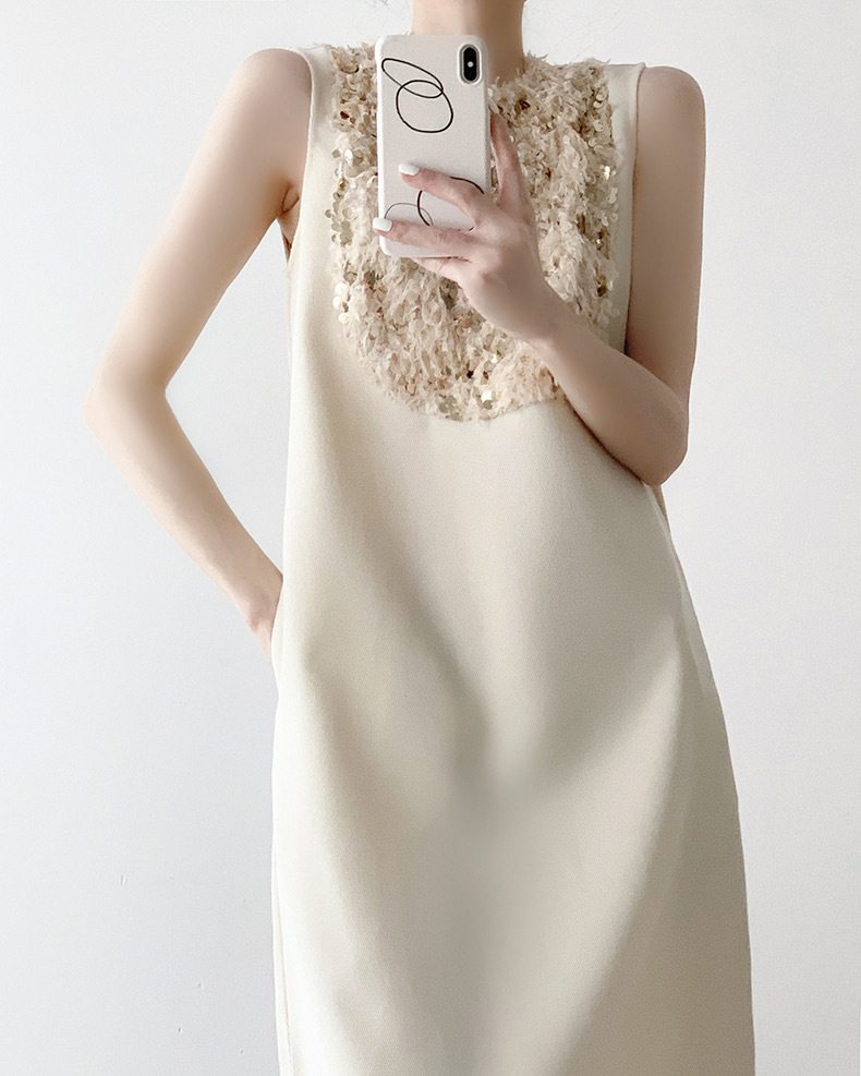Charlotte Sequin Midi Dress-The Black Bow-