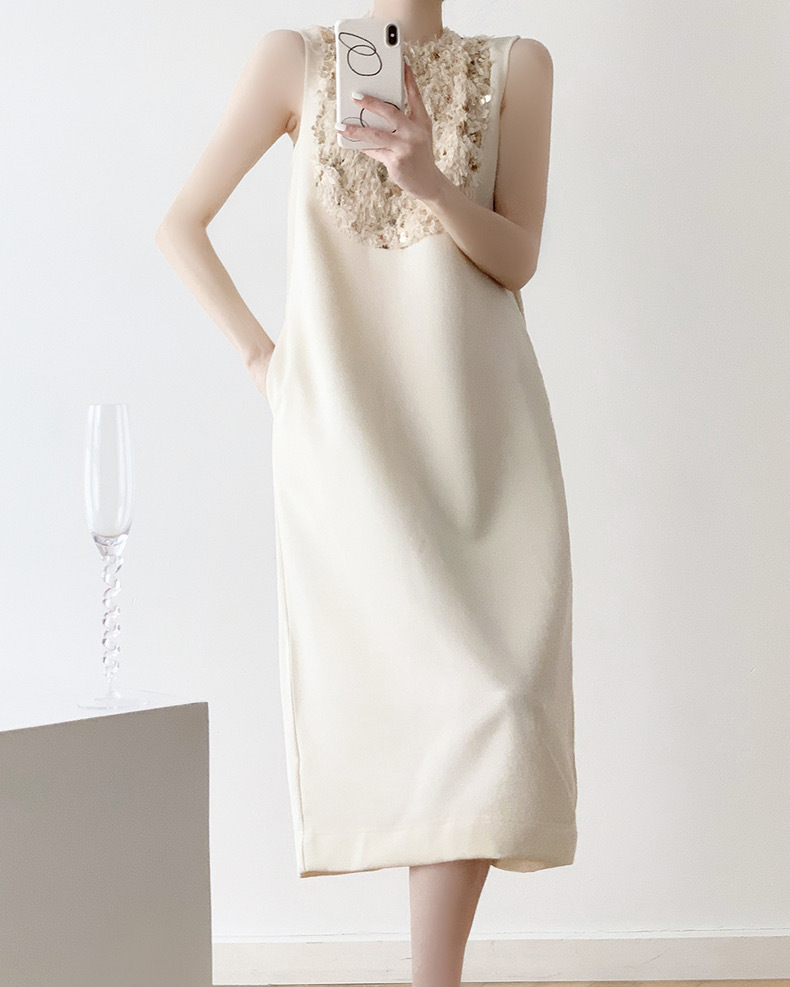 Charlotte Sequin Midi Dress-The Black Bow-