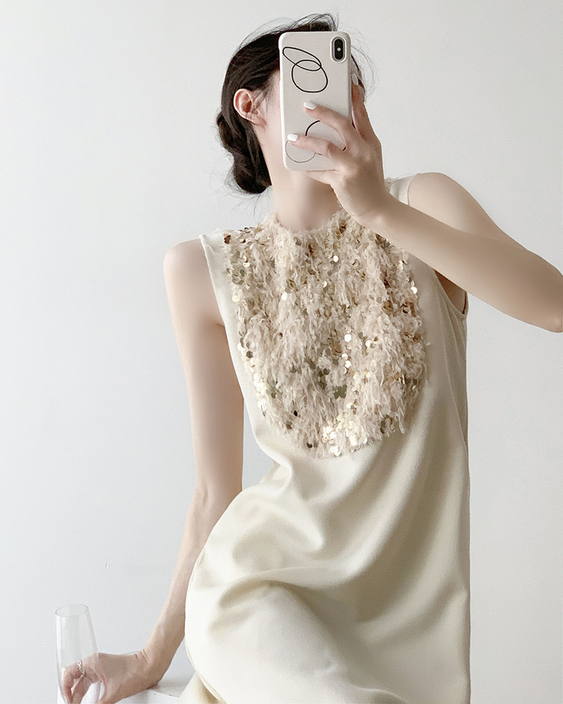 Charlotte Sequin Midi Dress-The Black Bow-