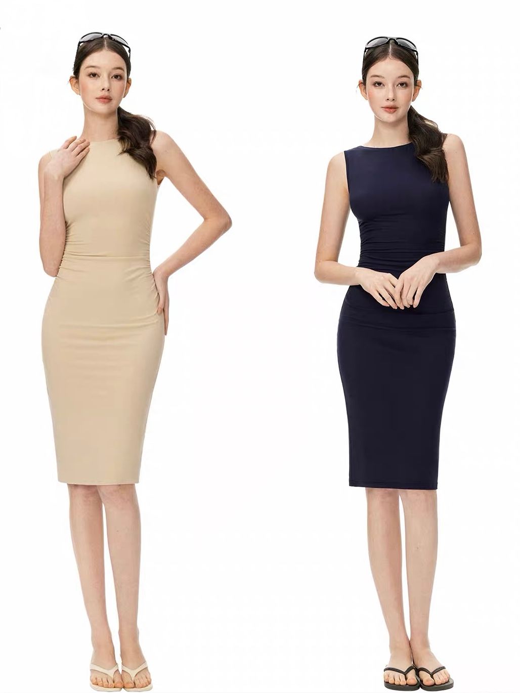 Grettina Second-Skin Sleeveless Bodycon Midi Dress