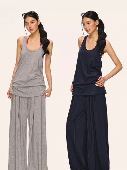 Gaagii Relaxed Racerback Tank & Wide-Leg Pants Set