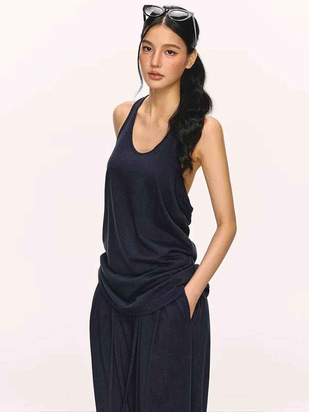 Gaagii Relaxed Racerback Tank & Wide-Leg Pants Set