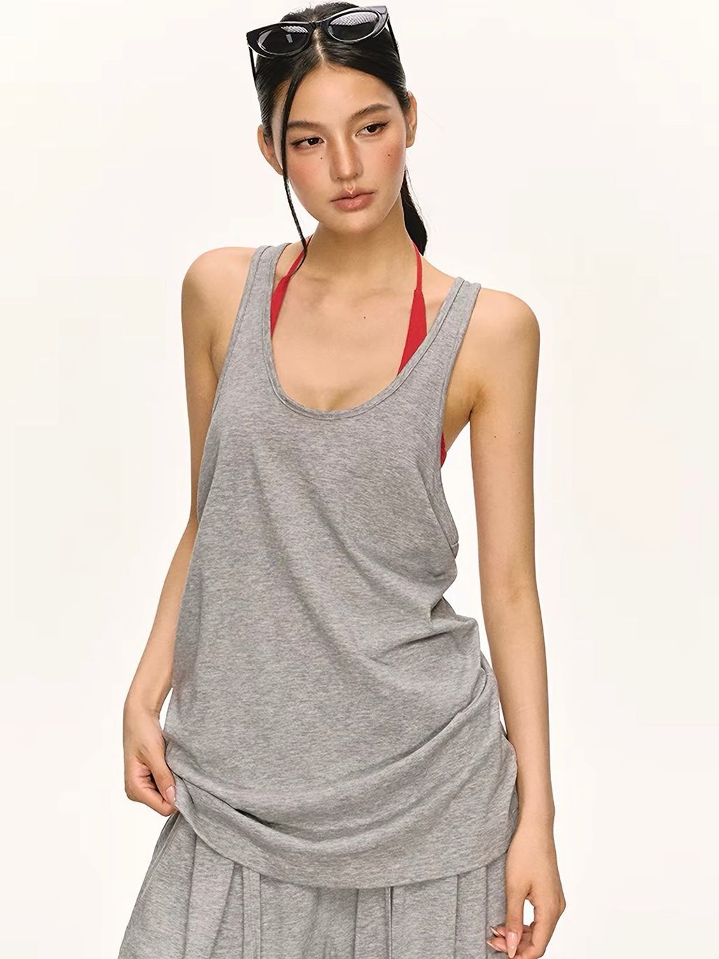 Gaagii Relaxed Racerback Tank & Wide-Leg Pants Set