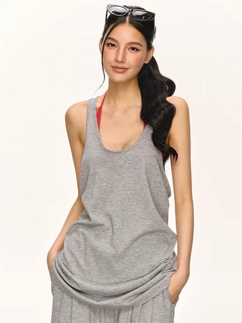 Gaagii Relaxed Racerback Tank & Wide-Leg Pants Set