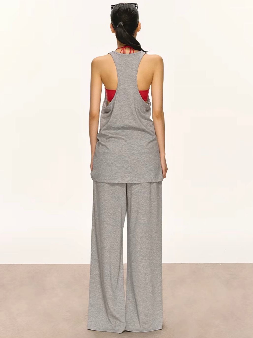 Gaagii Relaxed Racerback Tank & Wide-Leg Pants Set