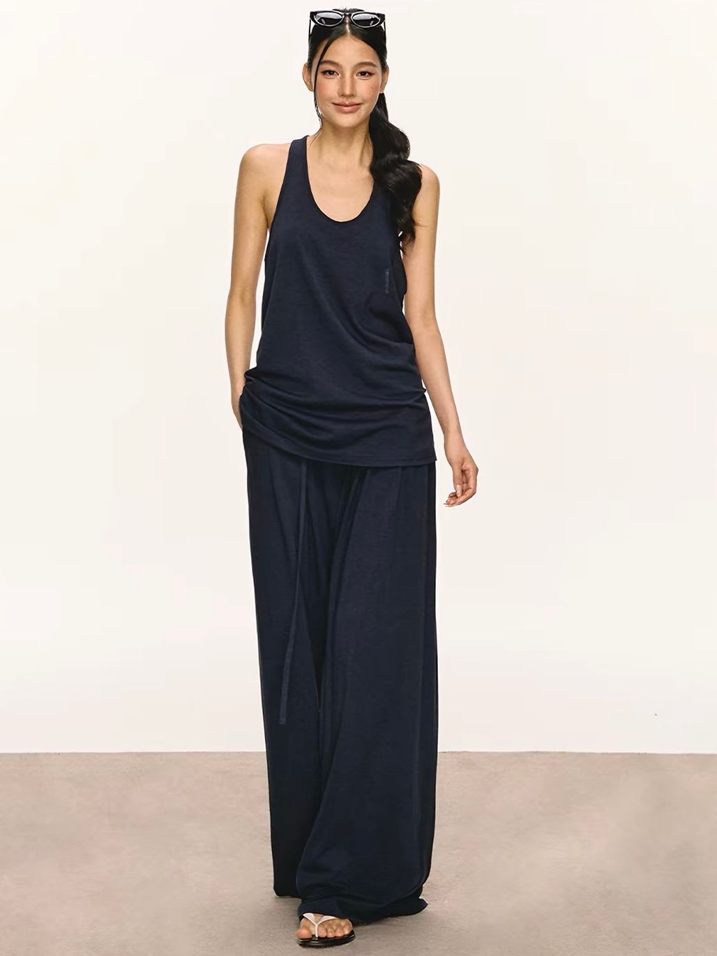 Gaagii Relaxed Racerback Tank & Wide-Leg Pants Set