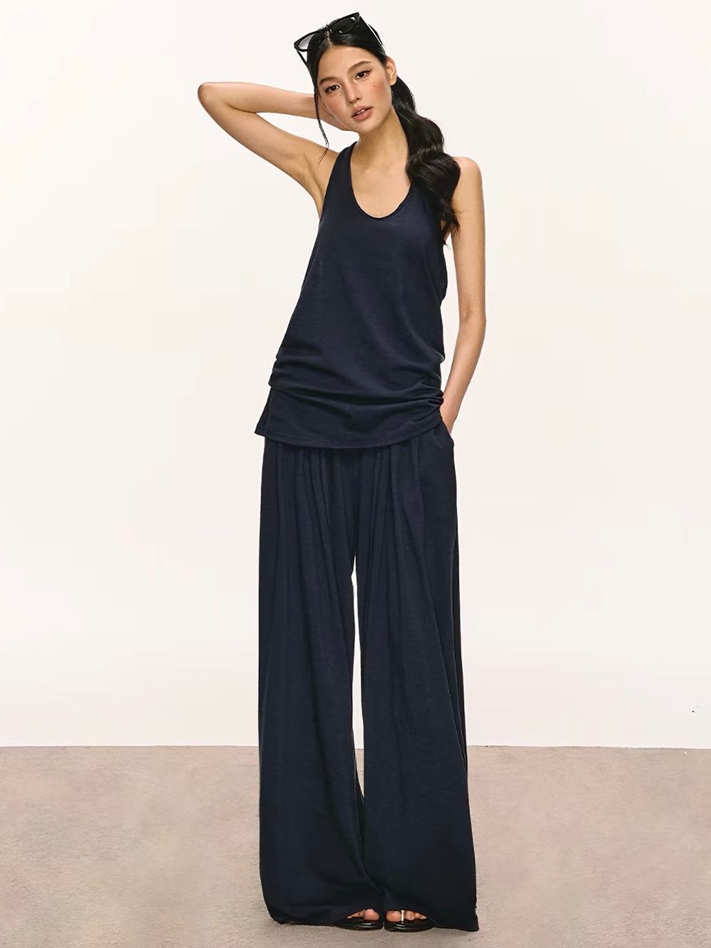 Gaagii Relaxed Racerback Tank & Wide-Leg Pants Set