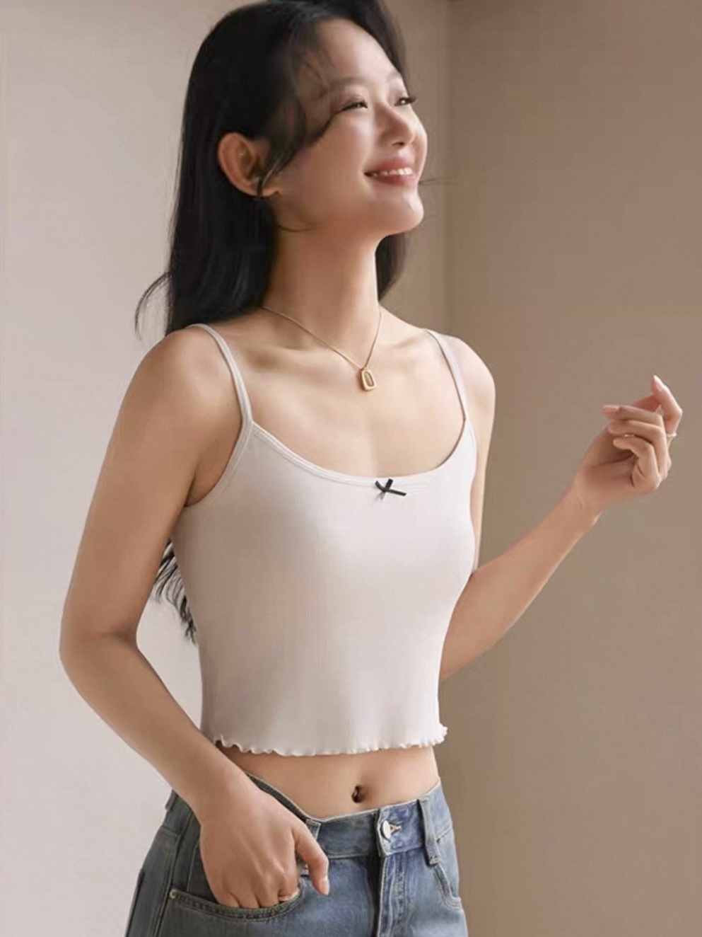 Bella Ruffle Trim Padded Cami Top