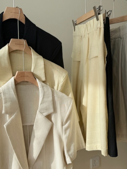 Alma Soft Structured vest Jacket & Bermuda Set
