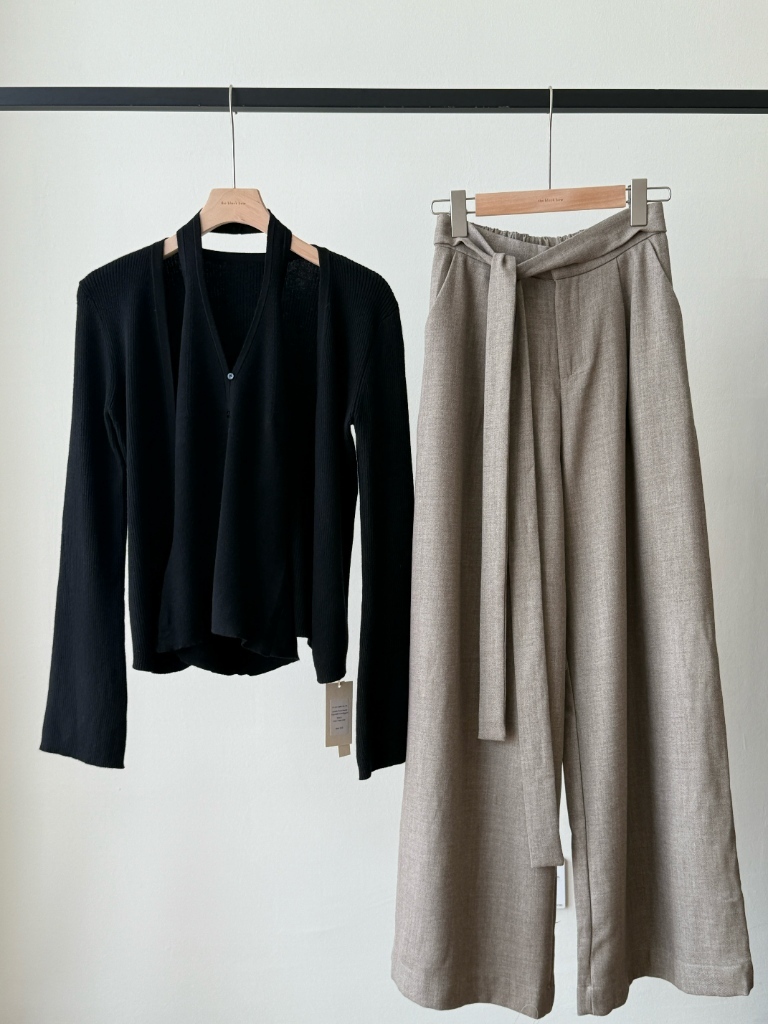 Lanely Two Piece Halter Neck Knit Top with Cardigan 