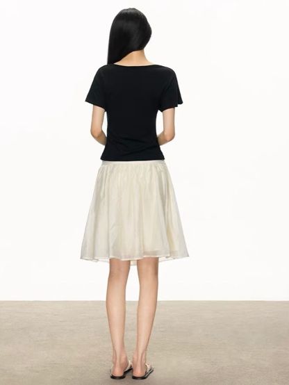 Gin Flutter-Sleeve Wrap Fitted Top