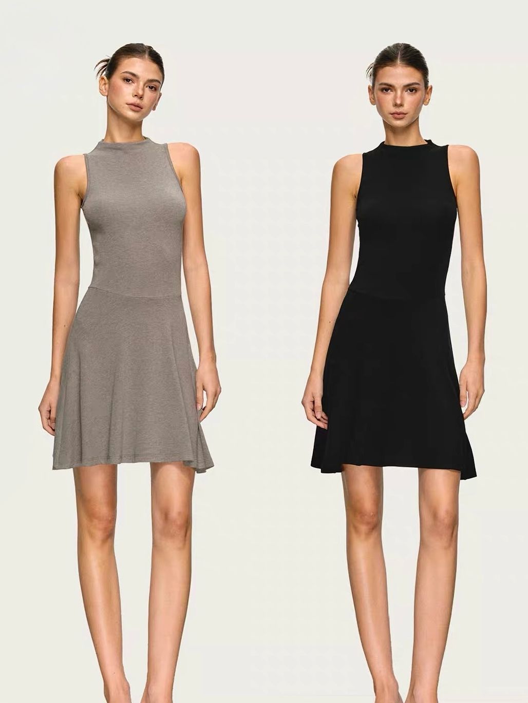 Glenroy High-Neck Sleeveless Fit-and-Flare Dress