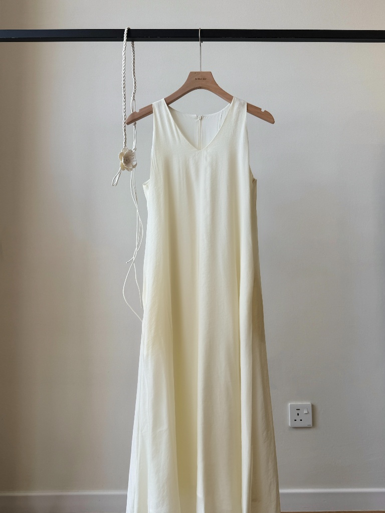 Amelia V Collar Maxi Dress with Belt Tie