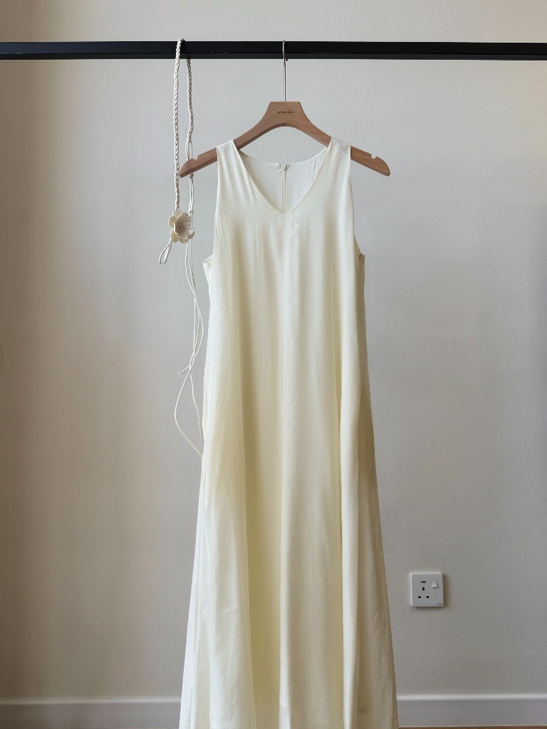 Amelia V Collar Maxi Dress with Belt Tie