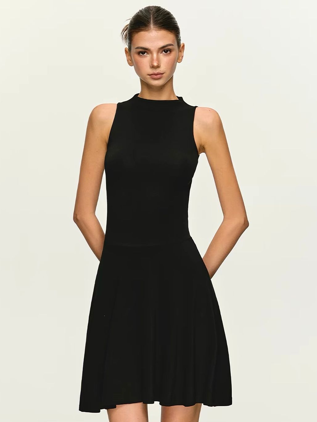 Glenroy High-Neck Sleeveless Fit-and-Flare Dress