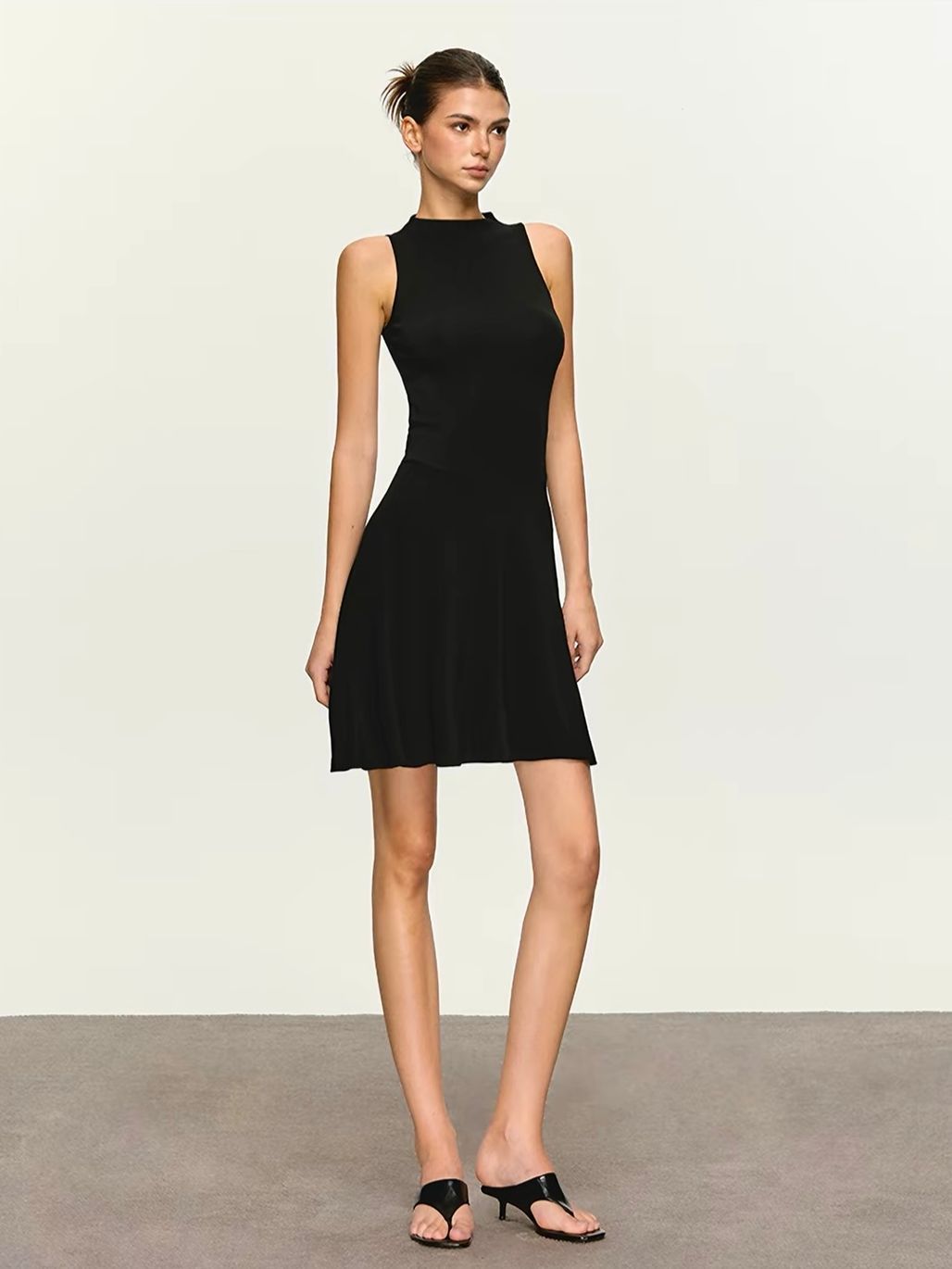 Glenroy High-Neck Sleeveless Fit-and-Flare Dress