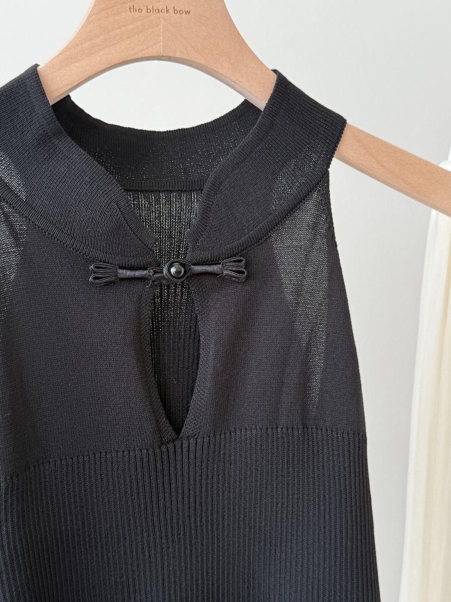 Li Hua Halter Neck Oriental Mesh Top