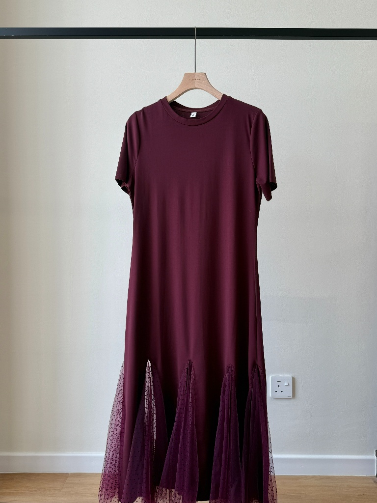 Landy Mesh Hem T-Shirt Dress