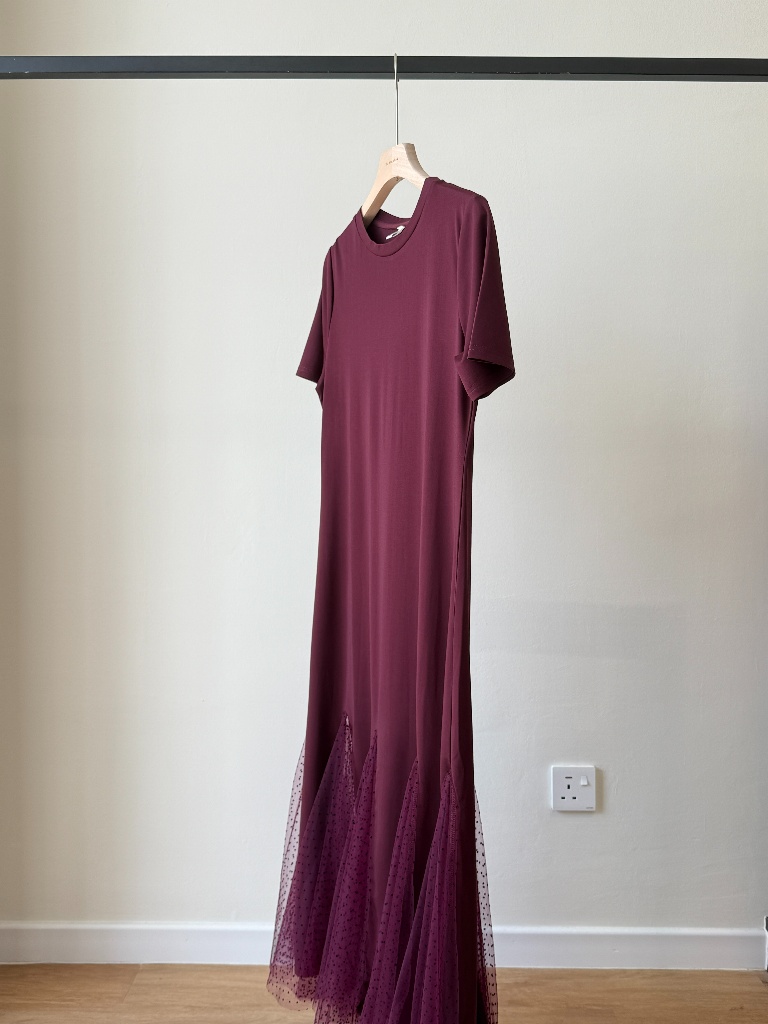 Landy Mesh Hem T-Shirt Dress