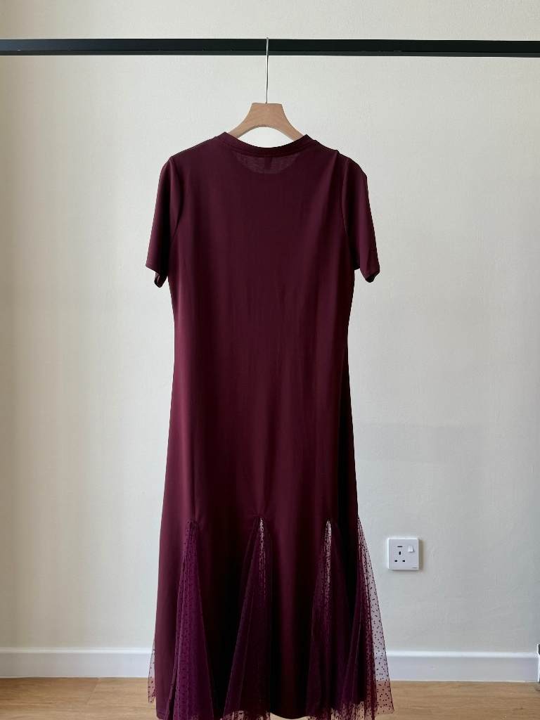 Landy Mesh Hem T-Shirt Dress