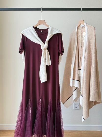 Landy Mesh Hem T-Shirt Dress