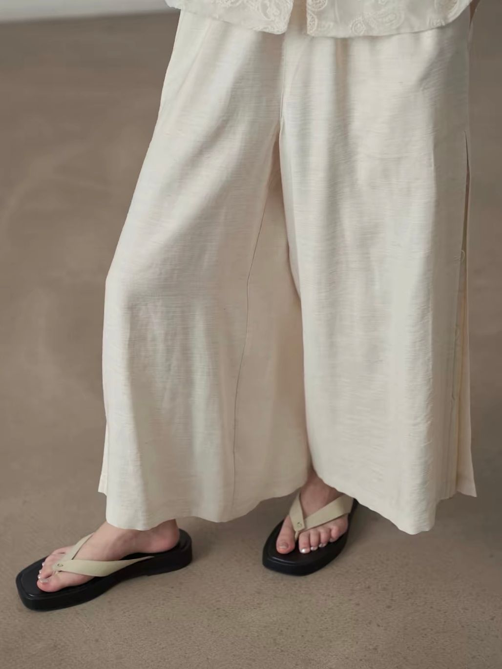 Yan Ai Sheer Embroidered Mandarin-Collar Vest &  Culottes (Sold Seperately)