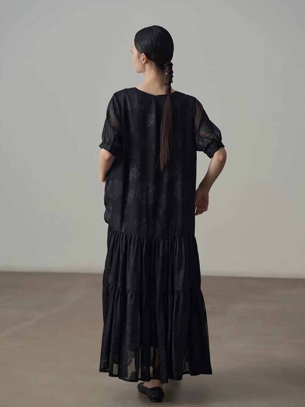 Yan Ban Floral Tie-Waist Tiered Maxi Dress