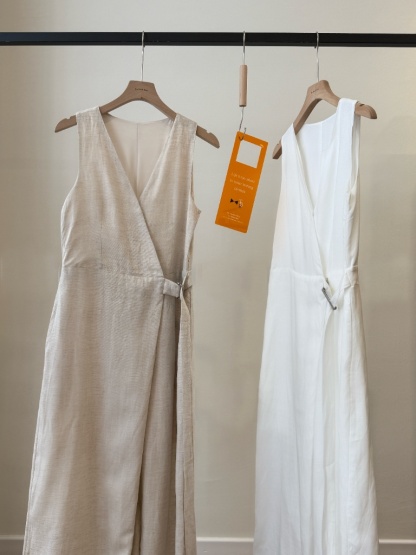 Antonia V Collar Belted Wide Leg Jumpsuit