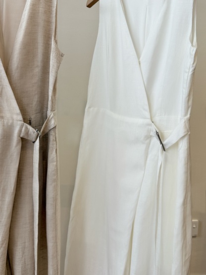 Antonia V Collar Belted Wide Leg Jumpsuit