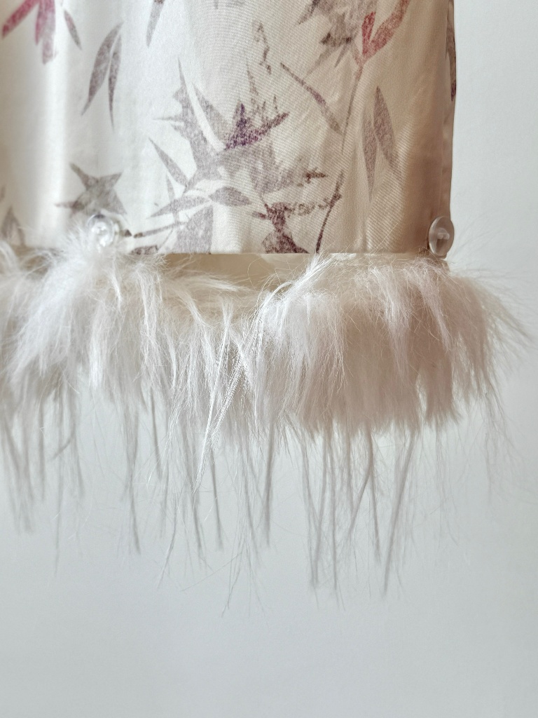 Li Tang Feather Trim Oriental Vest